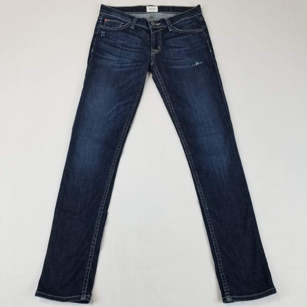 Hudson Crop Muse Skinny Jeans Size 26 w/ 5" Cuff Low Rise Stretch Blue Made USA - Picture 13 of 13